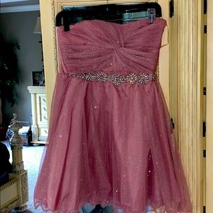 Shimmer dress with gem waste band